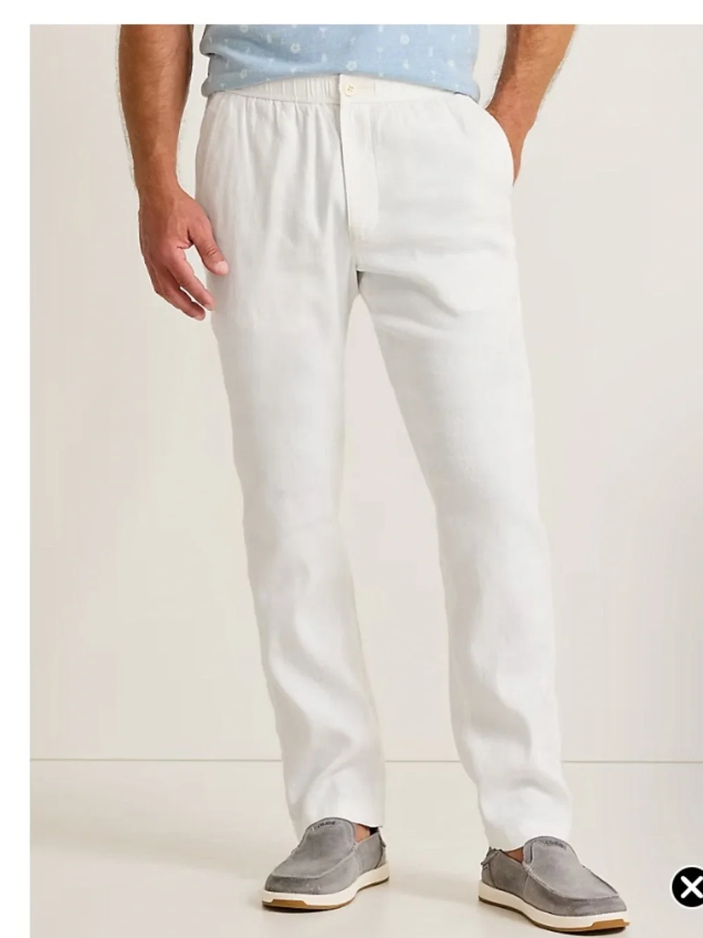 Mens Tommy Bahama Relax white linen straight wide leg relaxed fit linen pants XL